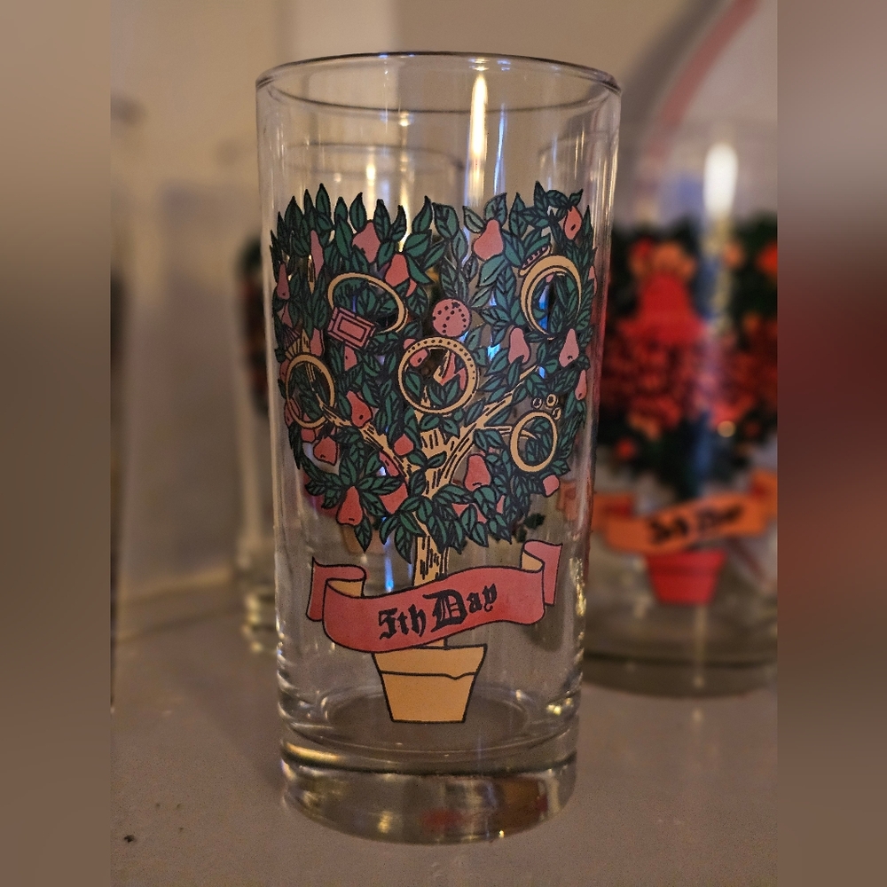 Colorful Tree Design Glass